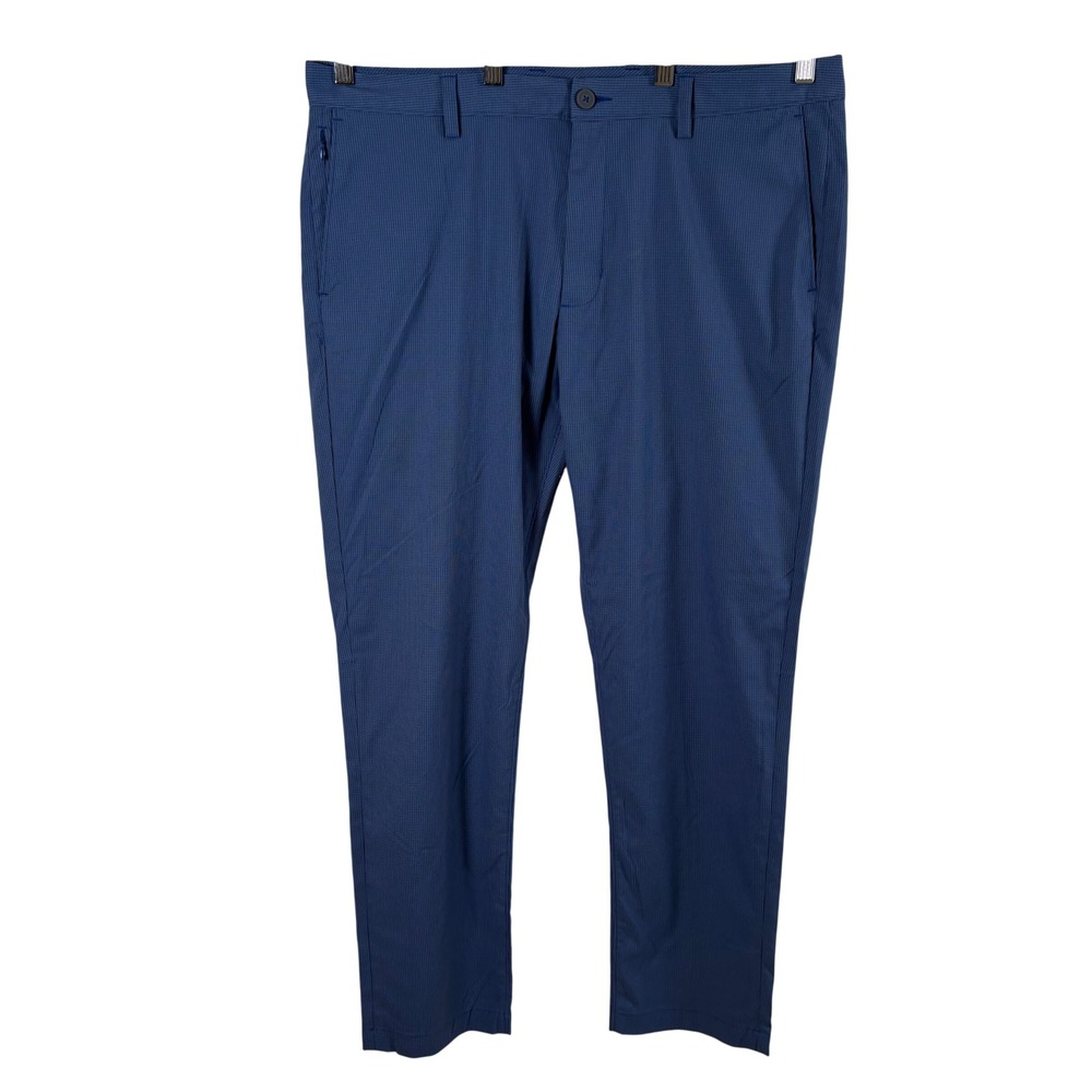 Tommy Bahama Mens‎ 38x30 Golf Pants Blue Checkered Performance Fabric Flat Front